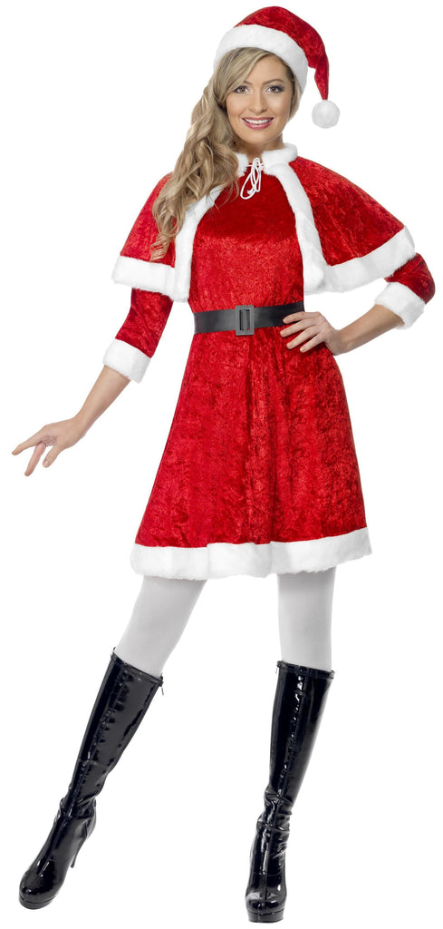 Miss Santa Costume, with Cape & Belt – Partido Dress Up & Party