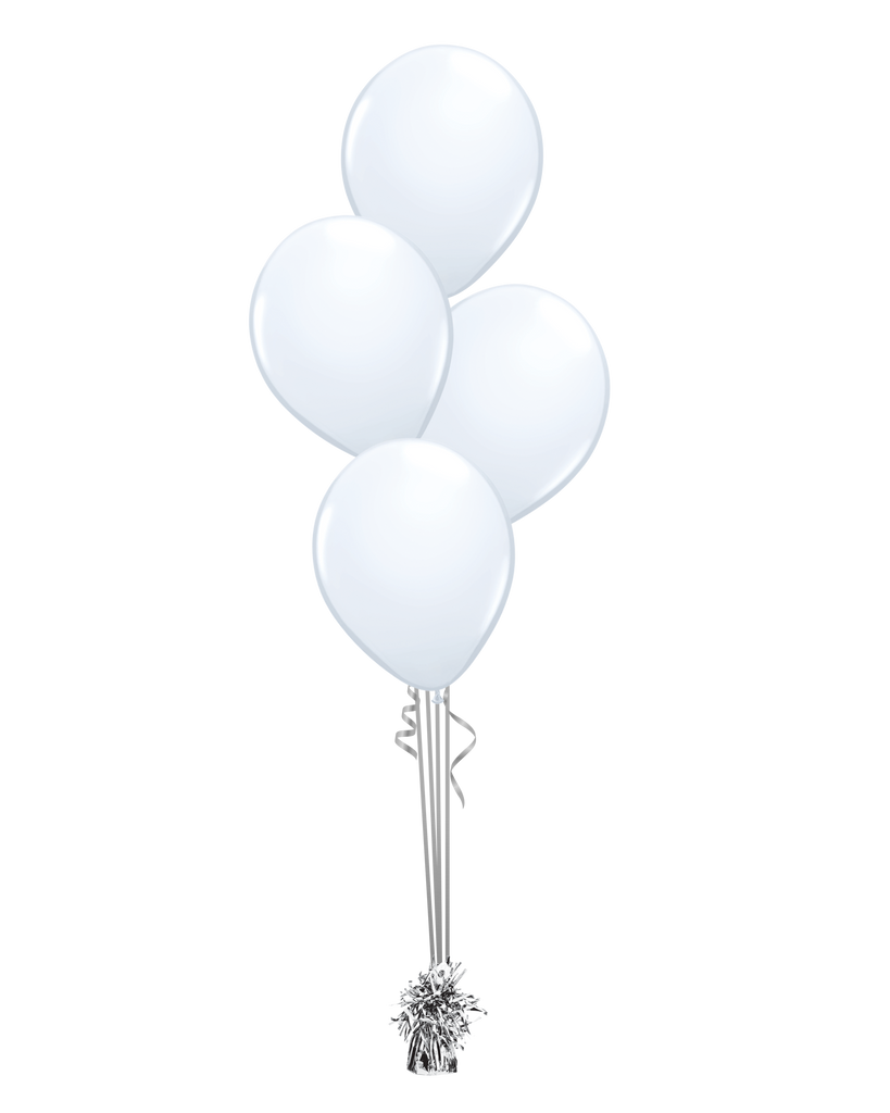 White Shade - Latex Balloon Bouquet - 4 Balloons – Partido Dress Up & Party