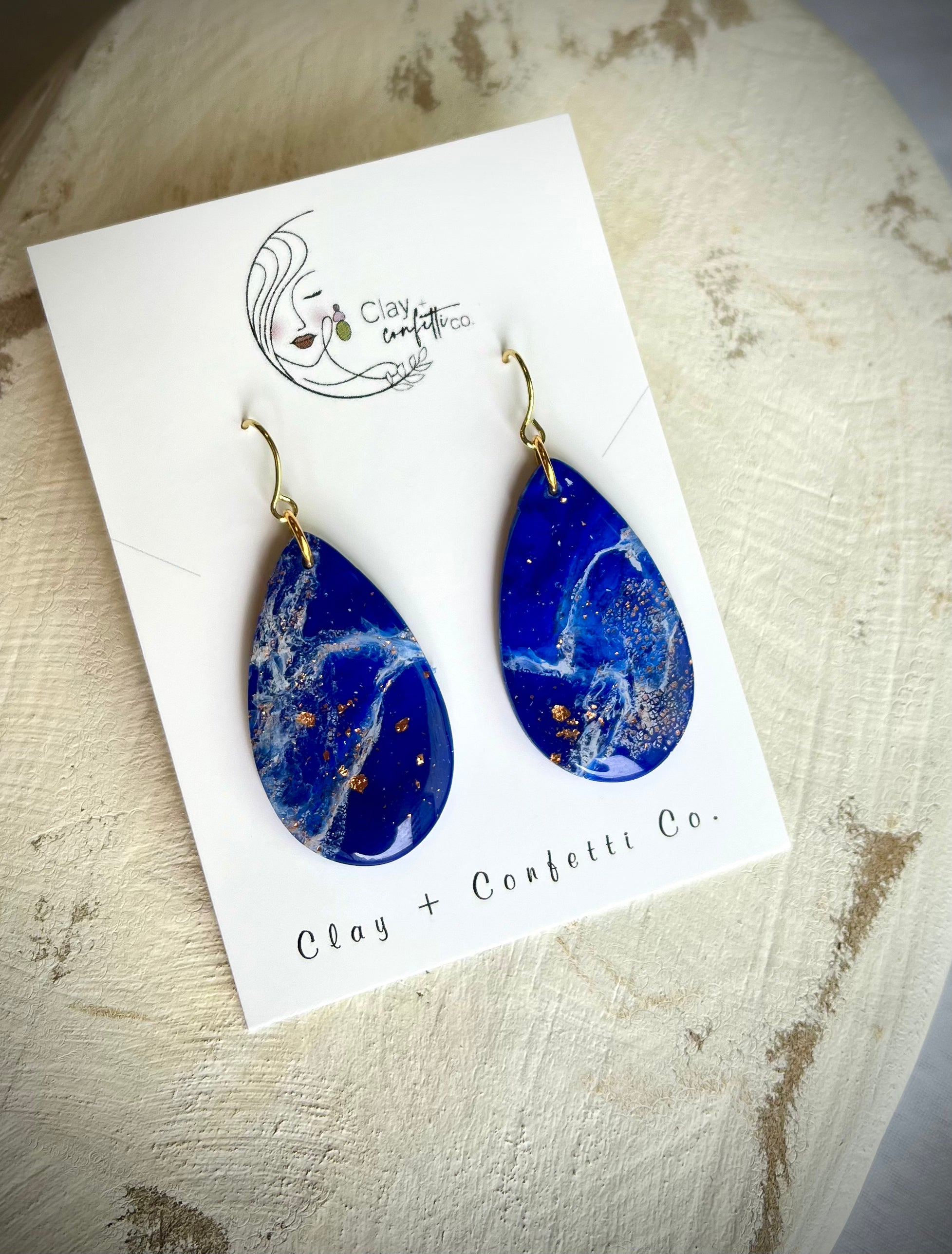 Lapis tear drop dangle
