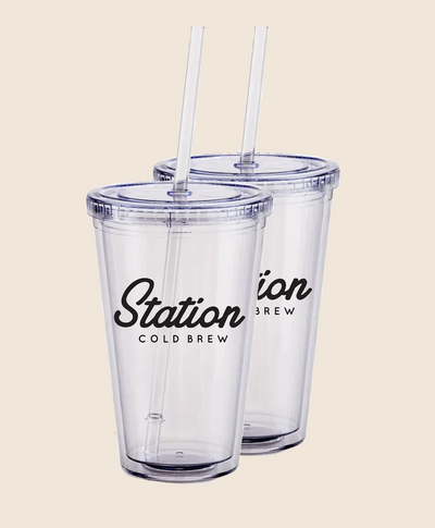 Glass Cold Brew Tumbler - Coffee Americano - Santa Barbara Design Studio