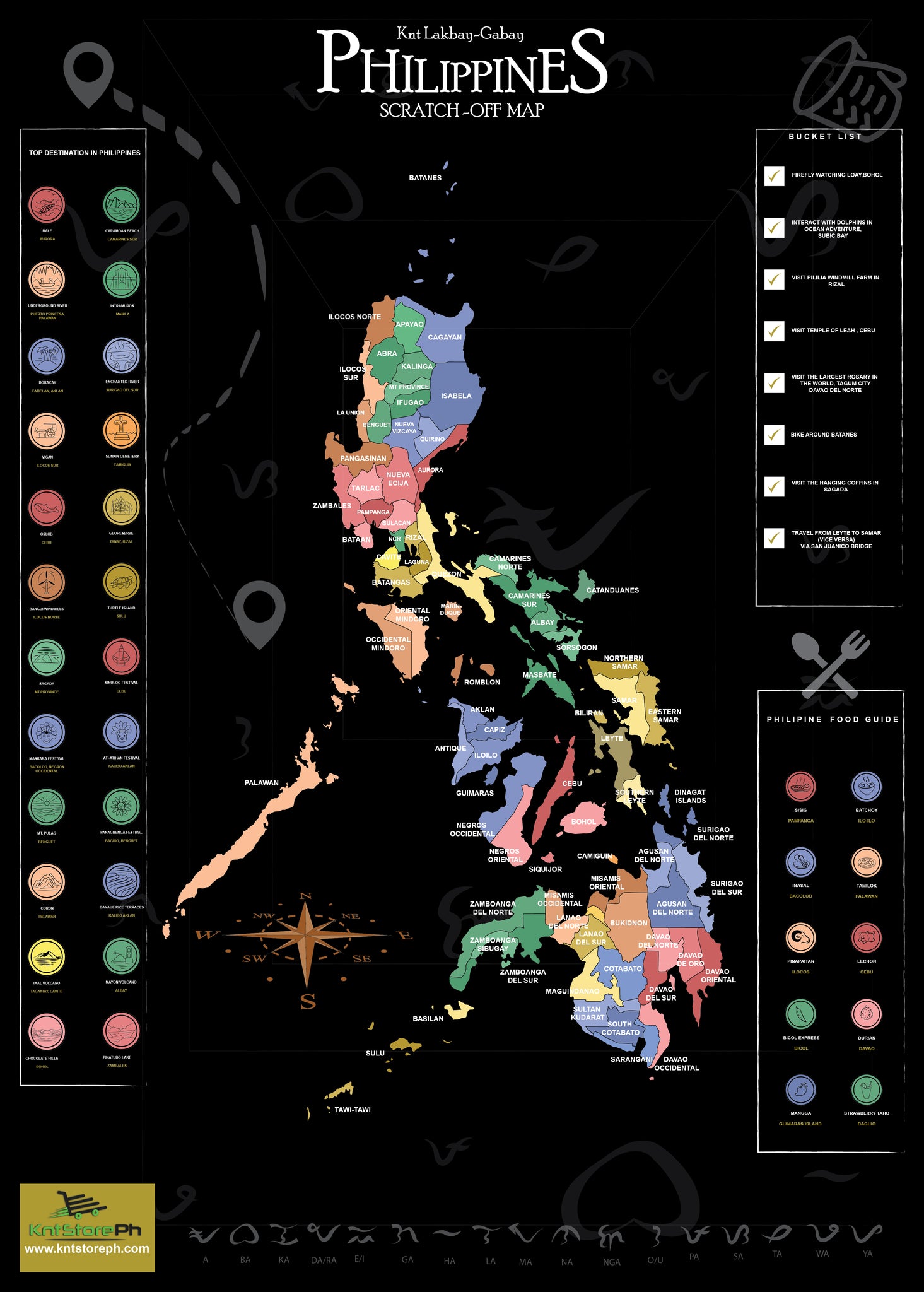 Philippines Scratch Off Map – KnT Store PH