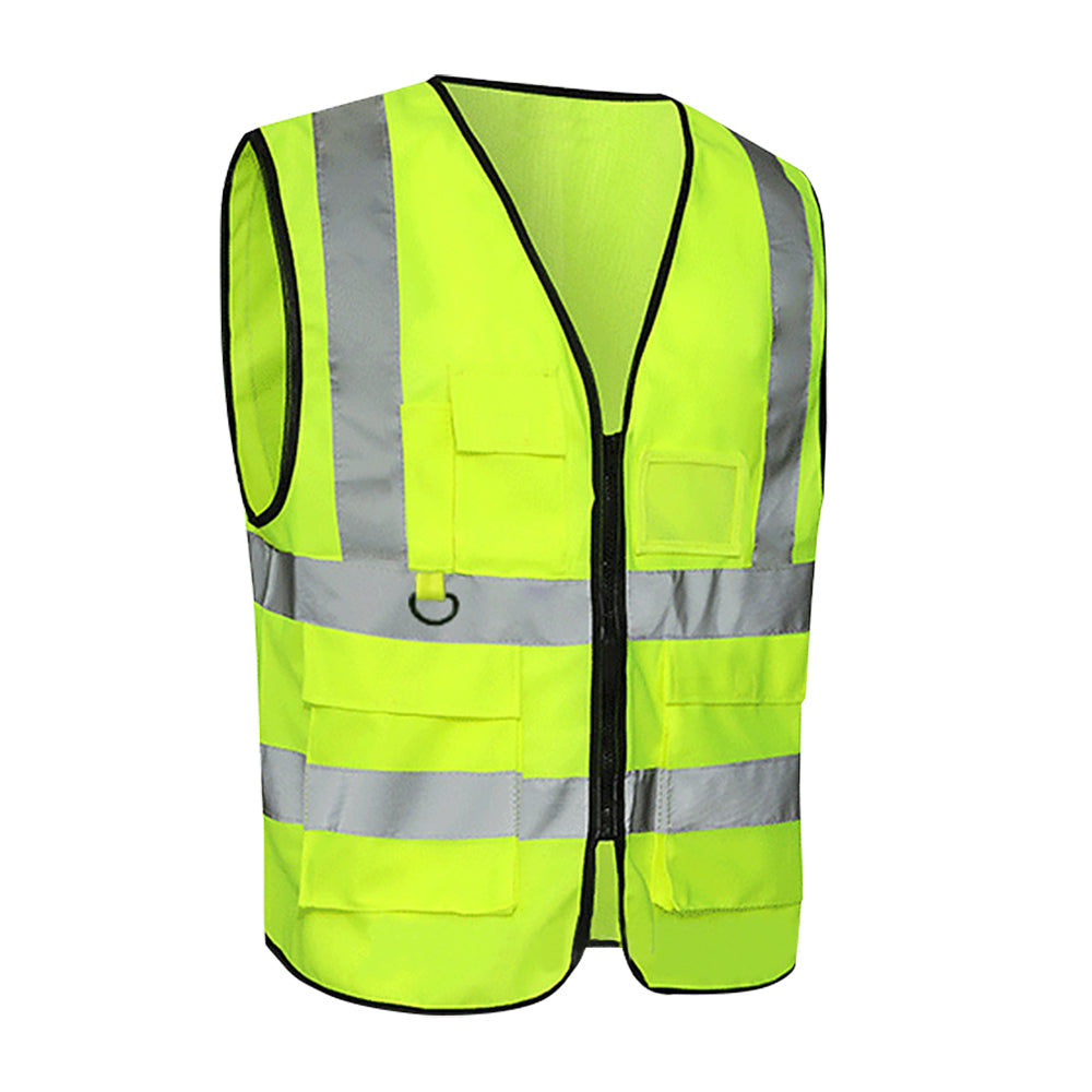 High Visibility Zipper Front Safety Vest, Neon Yellow | Safemarkers