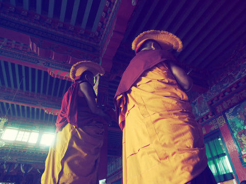 monks during ceremony in nepal