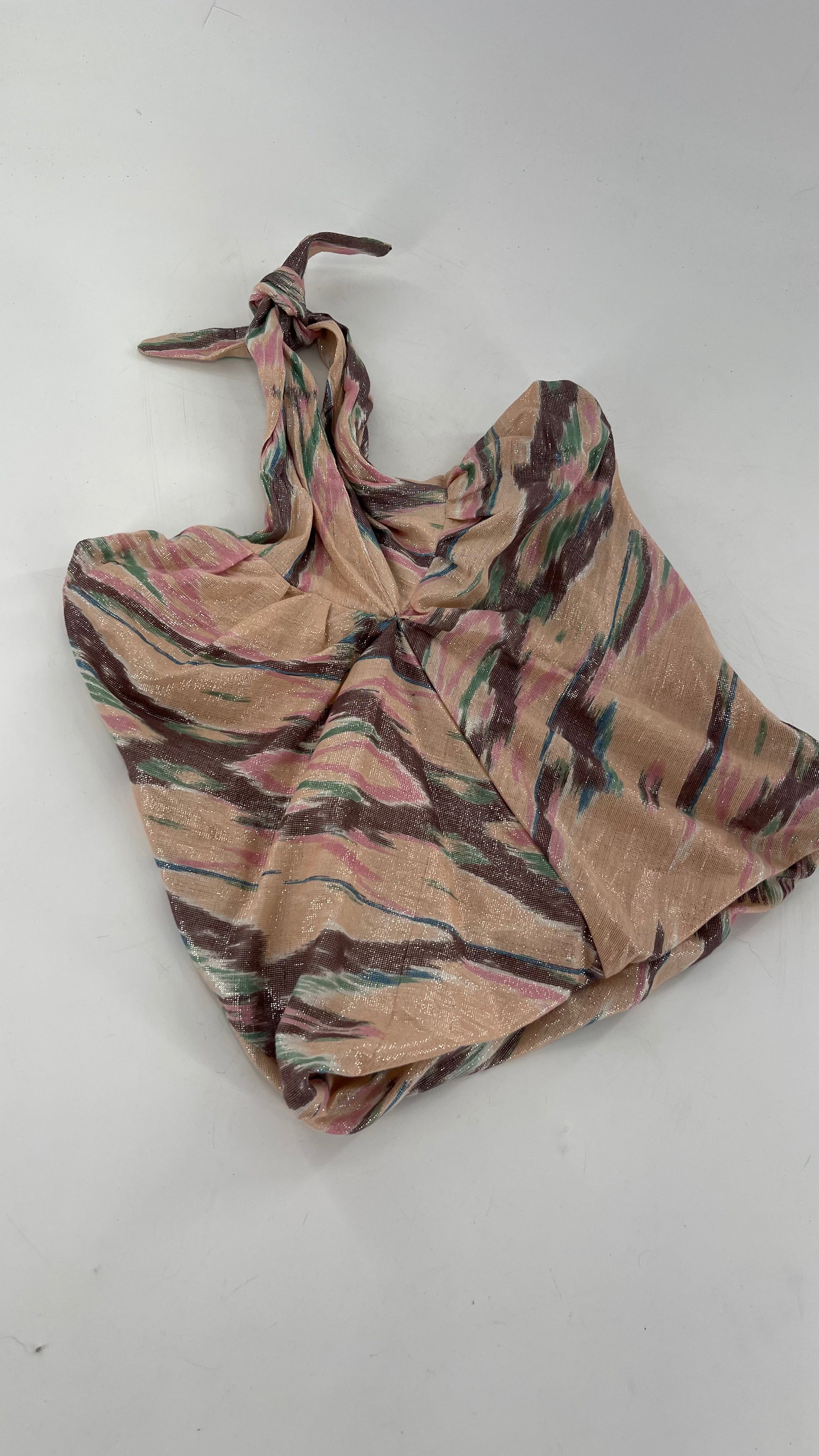 Free People Blush Pink Paint Strokes Halter (Small)