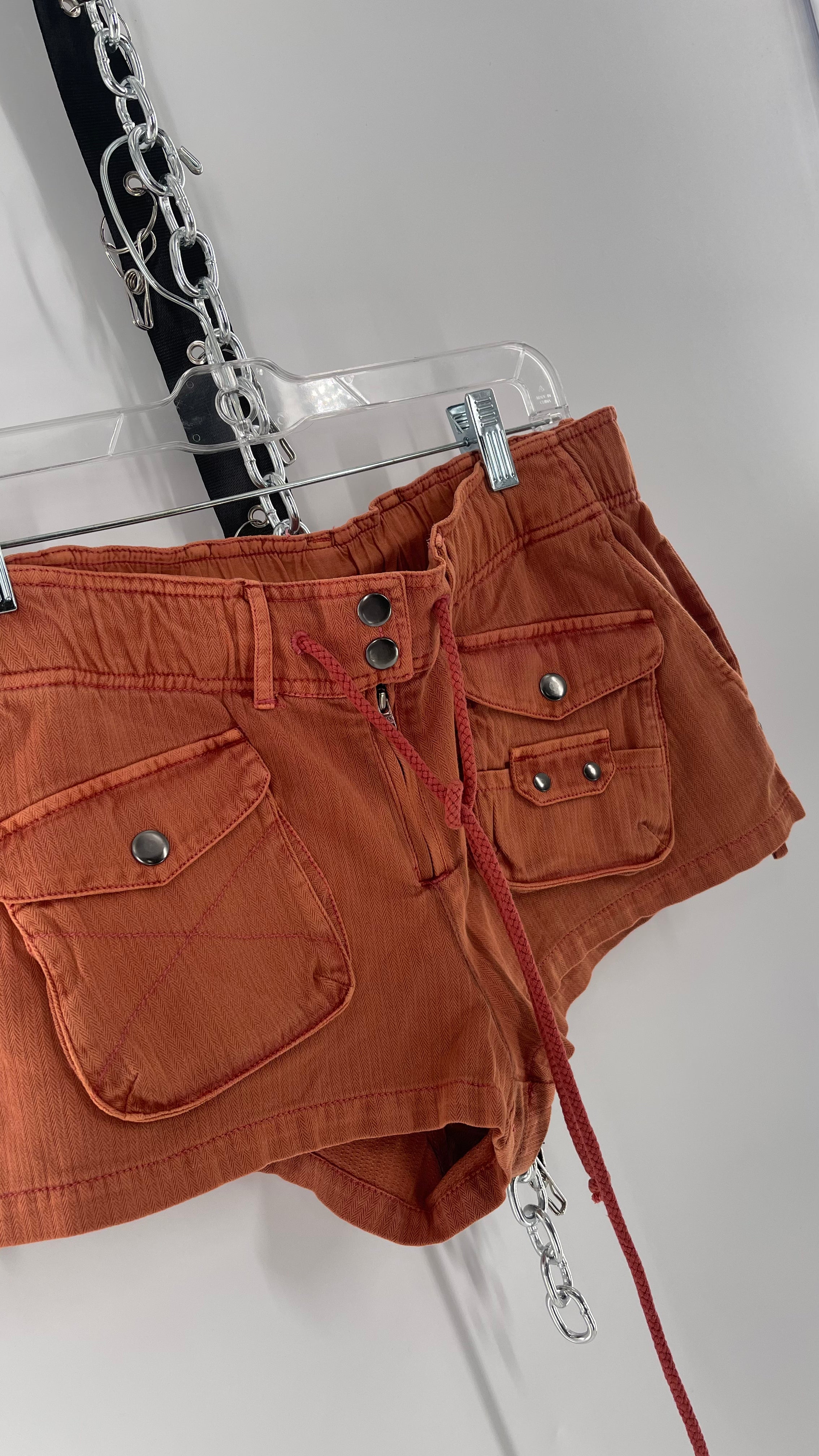 Free People Burnt Orange Cargo Booty Short (Small)