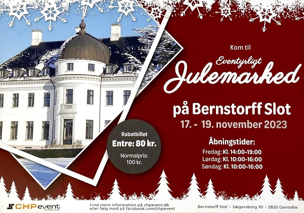 Rabatbillet til Bernstorff Slot Julemarked 2023