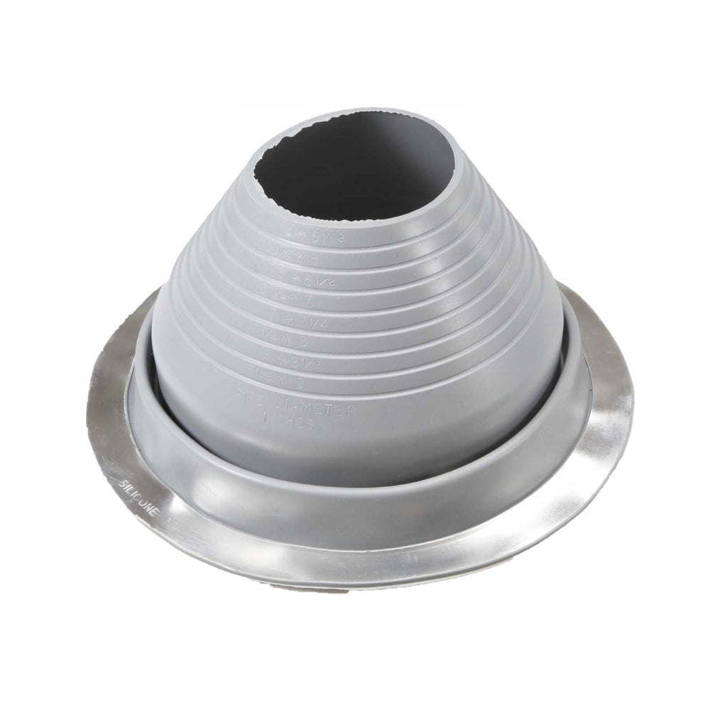#6 Roofjack Round Silicone Pipe Flashing Boot, Gray
