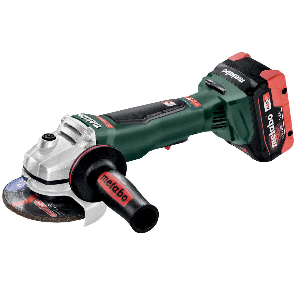 Metabo (613074620) 412 inch 18V Cordless Angle Grinder w 2x55AH LIHD Batteries