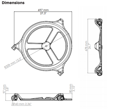 Backapp chair wheels dimensions