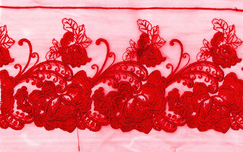 red lace trim