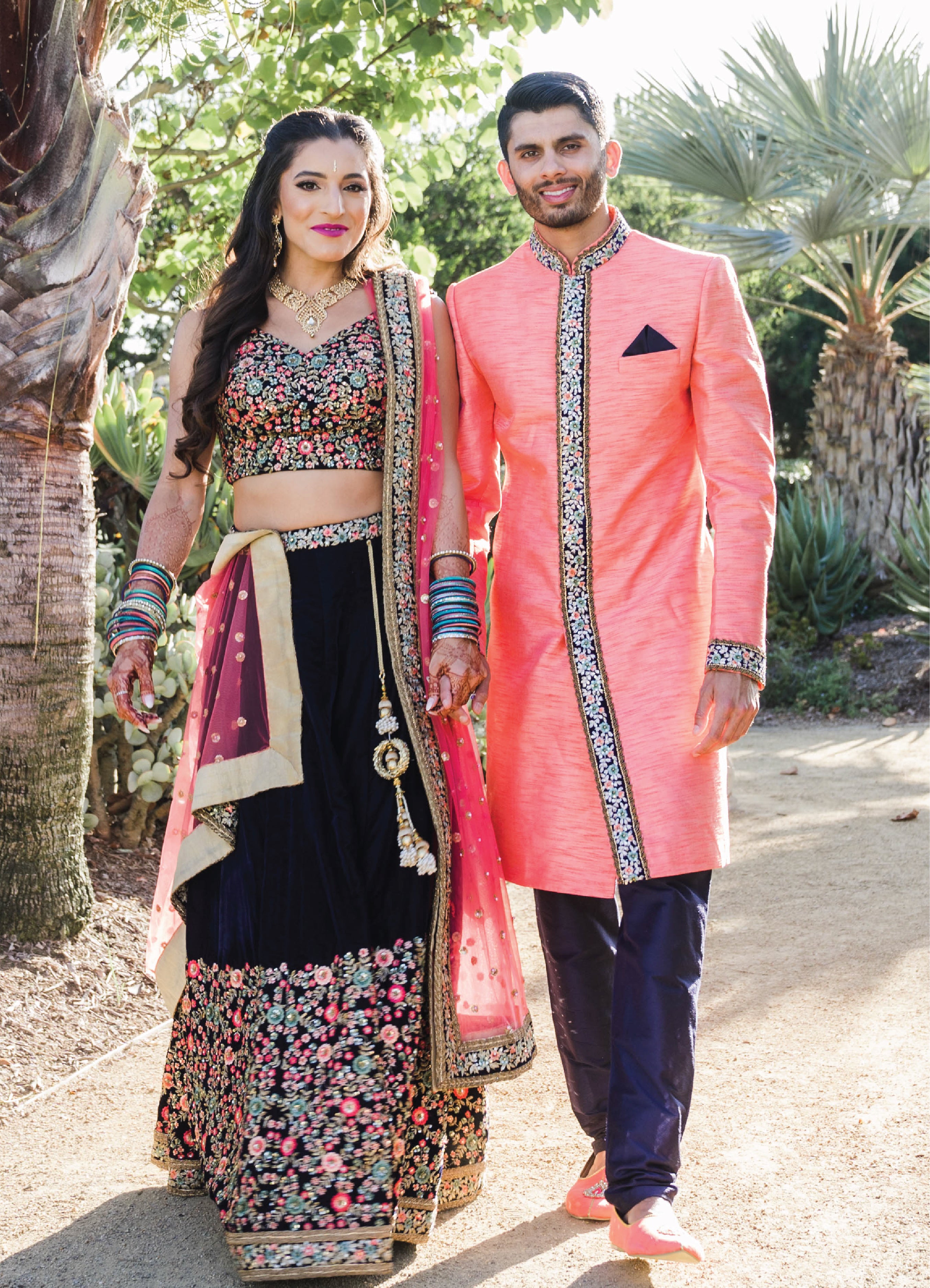 Bride And Groom Wedding Outfit Color Combinations– The Wedding Cards Online  India