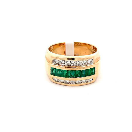 Men's Emerald Diamond Ring E12156