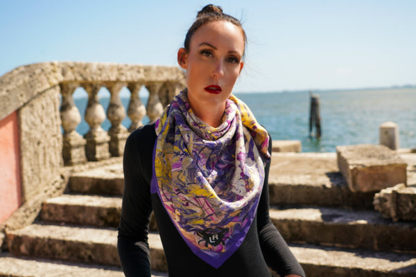 Demeter Silk Scarf 36 - Designer Scarf, Luxury Scarf