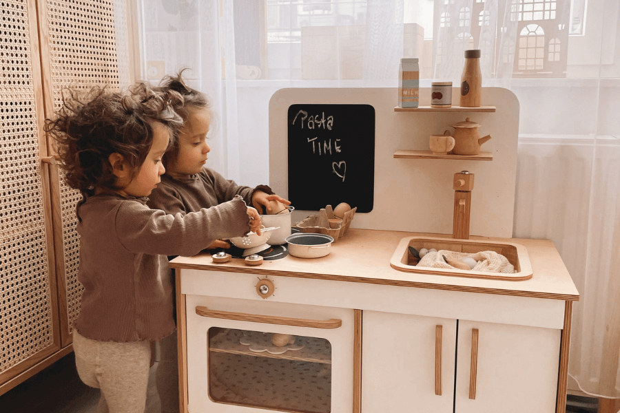 wooden play kitchen