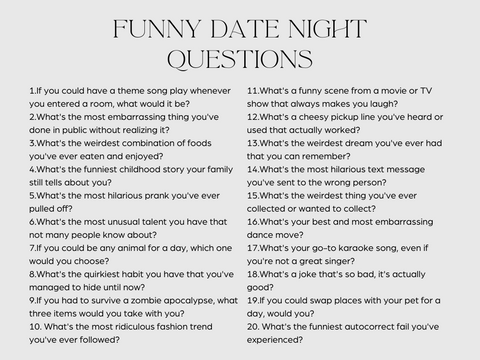 Best Date Night Questions - 75 Questions to Ask Your Partner