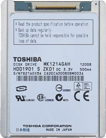 Toshiba 160GB MK1626GCB ZIF HDD Hard Drive iPod Classic 6th Gen