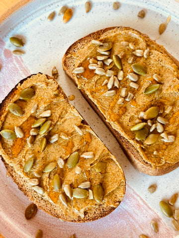 Grain-Free, Plant-based toast with Pumpkin Butter