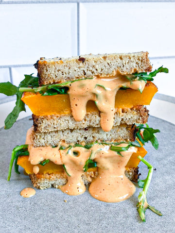 Grain-Free, Plant-based Roasted Butternut Squash Sandwich
