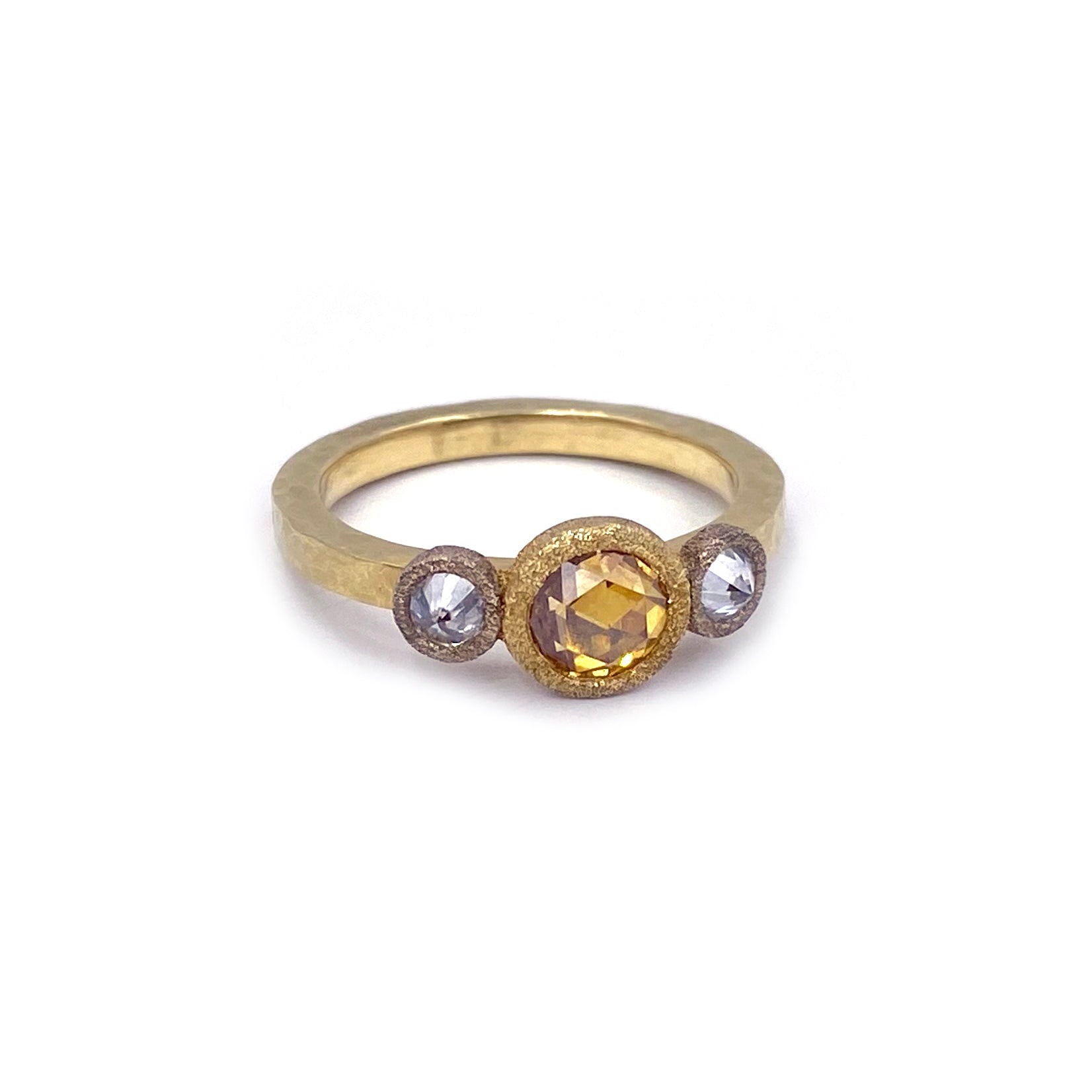 Rose Cut Yellow Diamond Ring