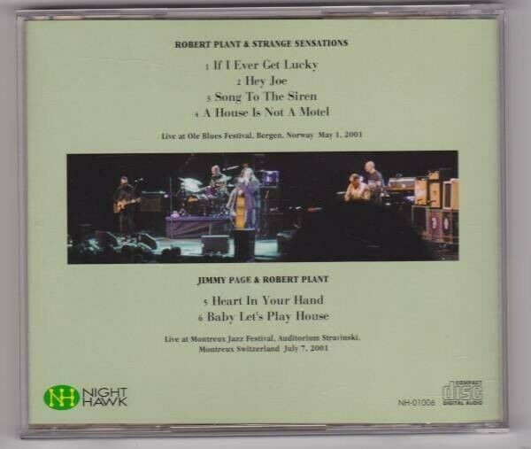 Robert Plant Ole Blues Festival 2001 Norway CD 1 Disc 6 Tracks Music H –  Music Lover Japan