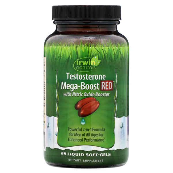 Irwin Naturals, Testosterone Mega-Boost RED, 68 Liquid Soft-Gels - The Supplement Shop