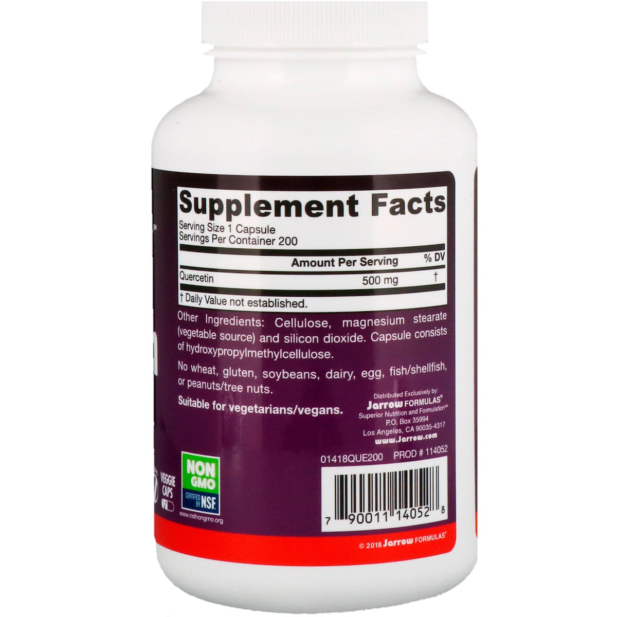 Jarrow Formulas, Quercetin, 500 mg, 200 Capsules | The Supplement Shop