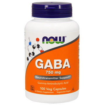 Now Foods, GABA, 750 mg, 100 Veg Capsules
