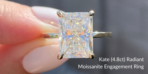 TOVAA Kate (4.8ct) Radiant Moissanite Engagement Ring