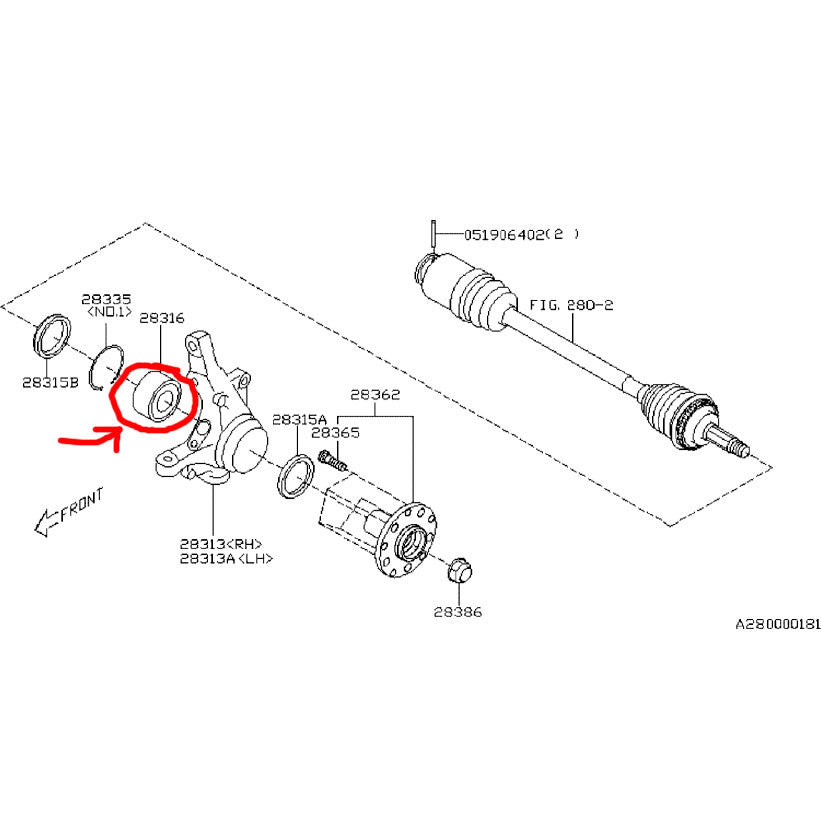 2004 wrx wheel bearing