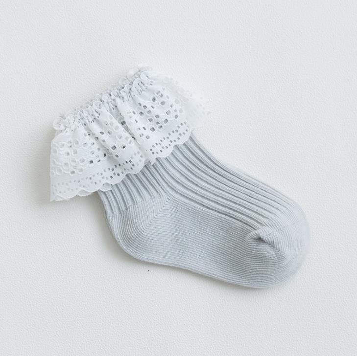 Vintage sokker 0-6 måneder / Grå