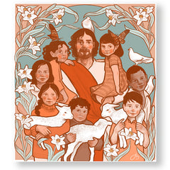 "Christ with the Little Ones" by Artist Jessica Sarah Beach