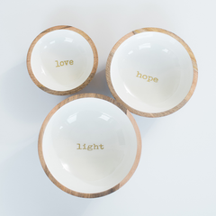 Enamel Wood Bowl Set