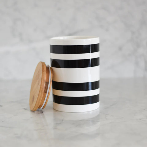 Wood Lid Black Stripe Canister