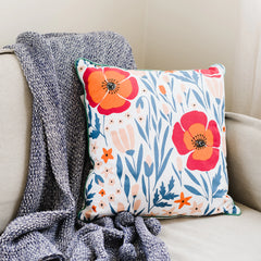 Double-Sided Floral Decorative Throw Pillow 