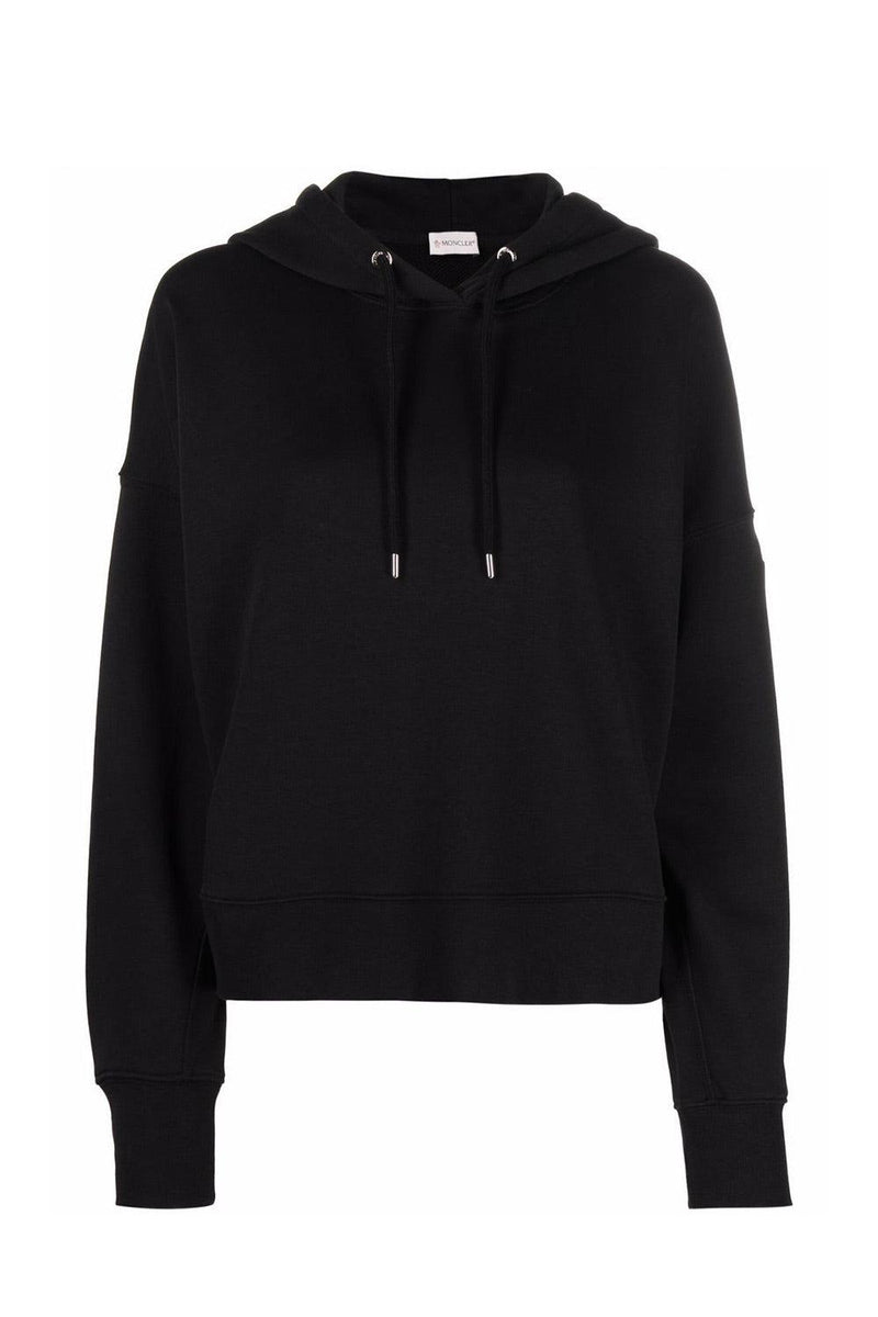 moncler black hoodie white logo