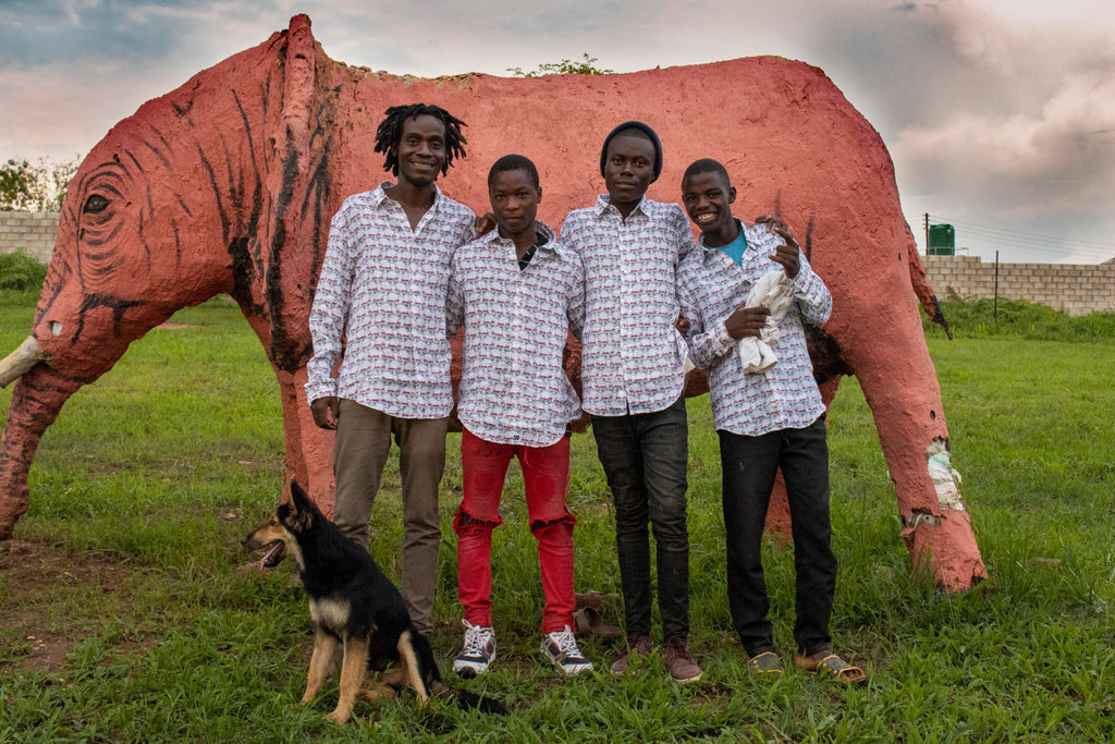 Zambia - Mustique Mule shirts on show