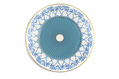 Lotty B fine bone china charger plate in new Palms and Coconut blue