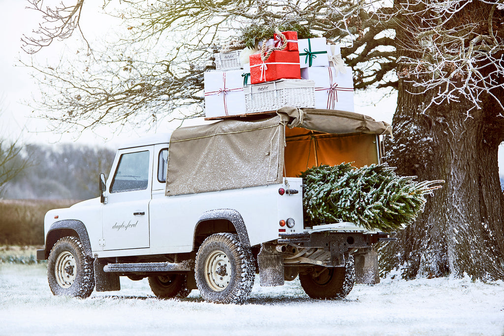 Daylesford landrover for Christmas Cotswold Fair