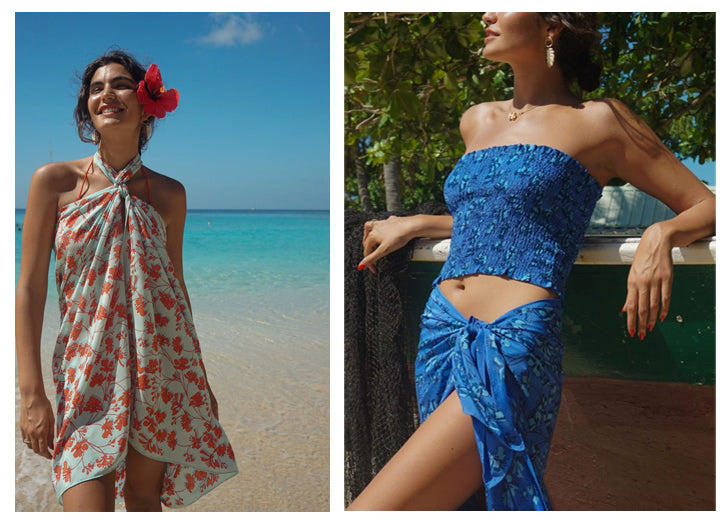 women in sarongs and beachwear