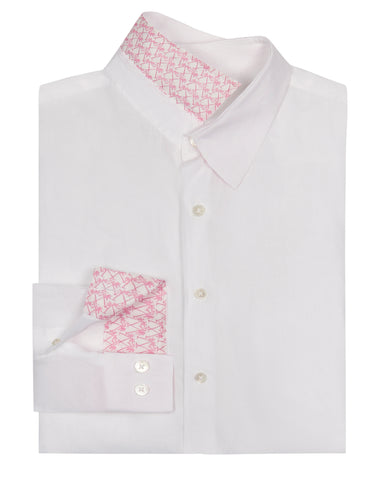 Mens linen shirt in optic white