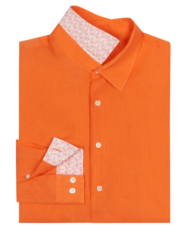 Orange linen shirt