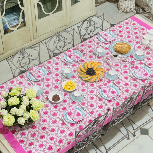 Turtle Trellis table linen and fine bone china service on pancake day at PHM