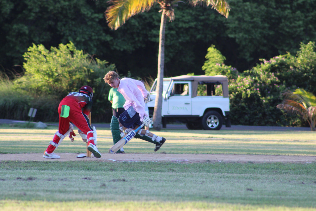 Run out at Ashes cricket on Mustique photo by Lotty B