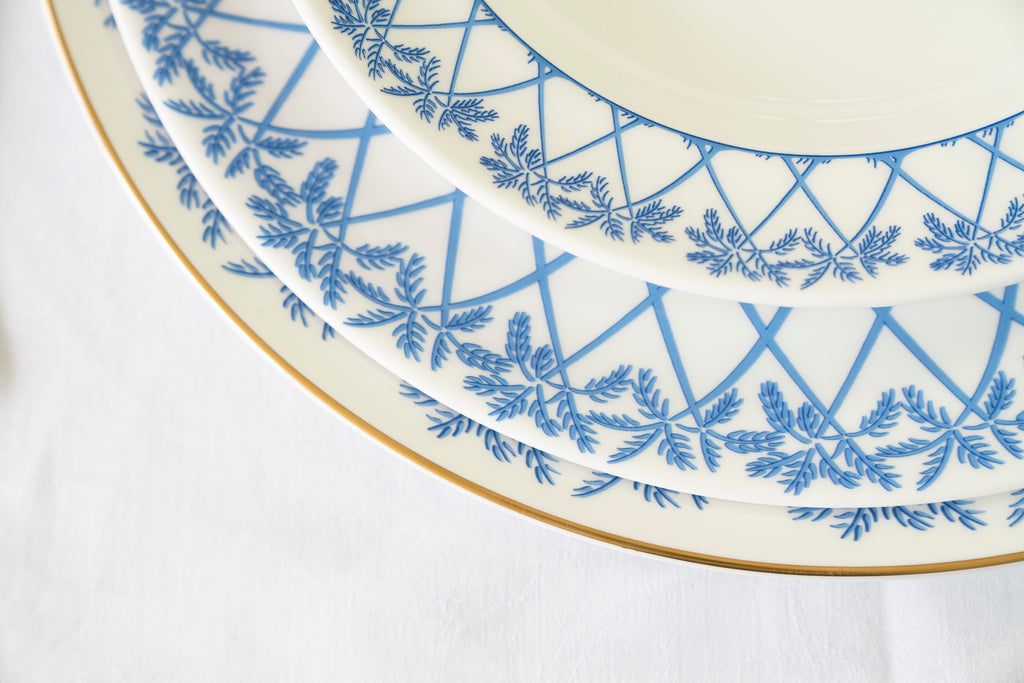 Crossed palm motif on fine bone china by Lotty B