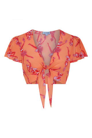 Lyla silk cropped top by Lotty B, perfect over Dena dress in Fruit Punch print