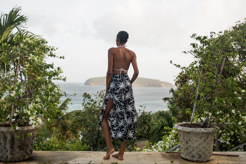 Gabija in Lotty B bikini and plantation dusk sarong photographed by Jamie Lucas