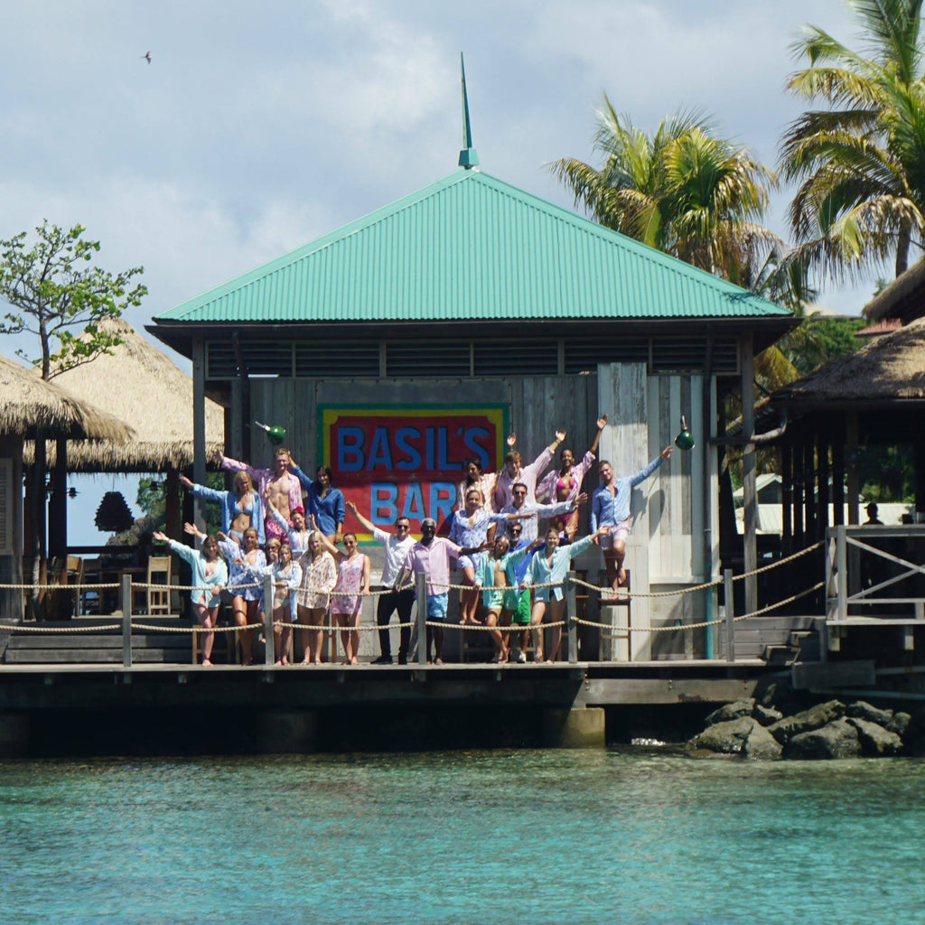 Basil's Bar Mustique - after shoot party with Lotty B