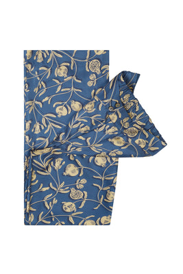 Silk Pyjamas: POMEGRANATE - NAVY / GOLD - Pink House Mustique