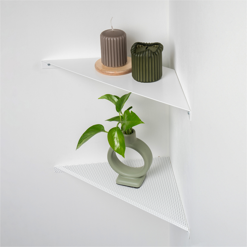 metal wall corner shelves