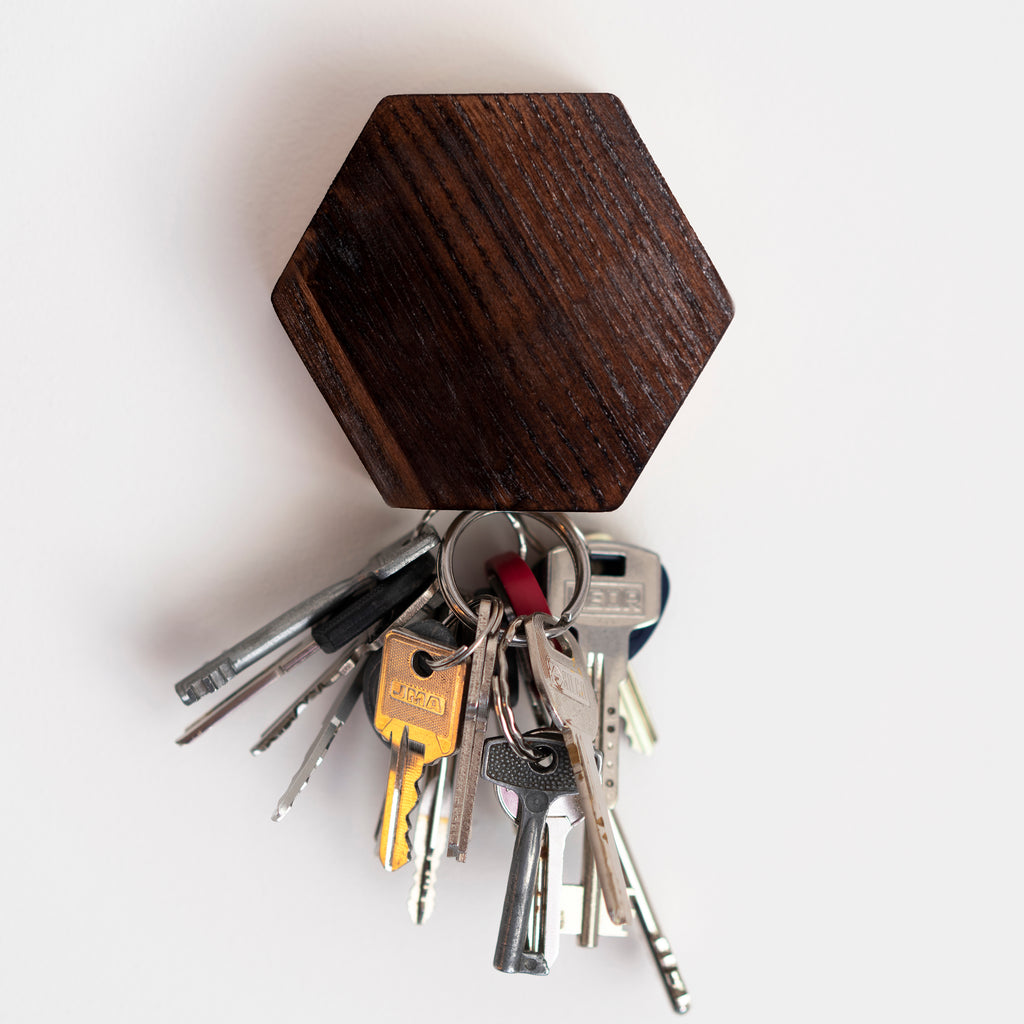 dark brown hexagon magnet